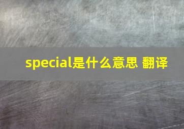 special是什么意思 翻译